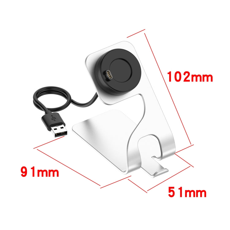 For Garmin Vivoactive 4 Rotatable Magnetic Metal Charging Base(Gray) - Charger by PMC TechLife | Online Shopping South Africa | PMC TechLife | Buy Now Pay Later Mobicred
