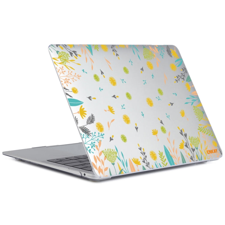 ENKAY Flower Series Pattern Laotop Protective Crystal Case For MacBook Air 13.3 inch A1932 / A2179 / A2337(Dandelion) - MacBook Air Cases by ENKAY | Online Shopping South Africa | PMC Jewellery