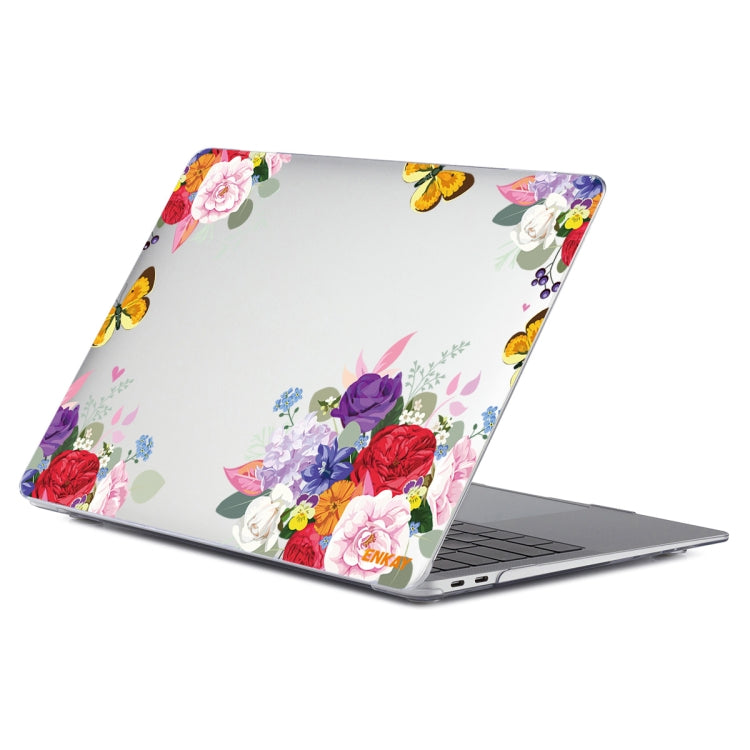 ENKAY Flower Series Pattern Laotop Protective Crystal Case For MacBook Pro 14.2 inch A2442 (2021)(Rose) - MacBook Pro Cases by ENKAY | Online Shopping South Africa | PMC Jewellery