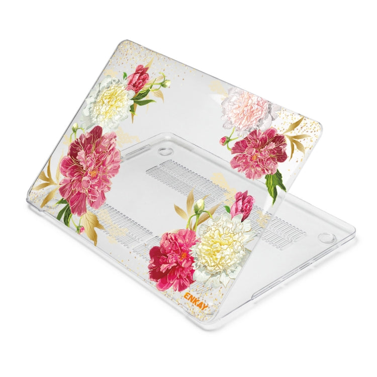 ENKAY Flower Series Pattern Laotop Protective Crystal Case For MacBook Pro 14.2 inch A2442 (2021)(Paeonia) - MacBook Pro Cases by ENKAY | Online Shopping South Africa | PMC Jewellery