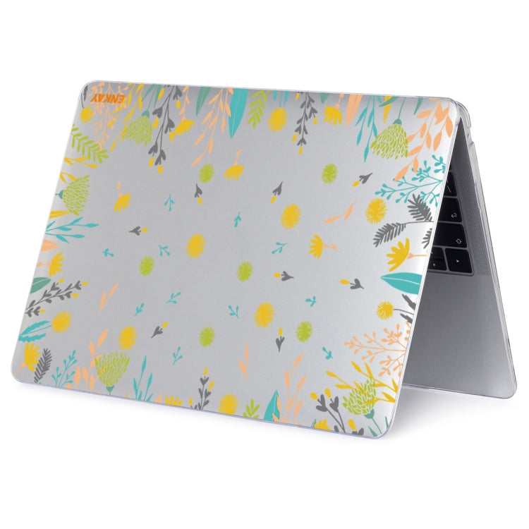 ENKAY Flower Series Pattern Laotop Protective Crystal Case for MacBook Pro 16 inch A2141(Dandelion) - MacBook Pro Cases by ENKAY | Online Shopping South Africa | PMC Jewellery