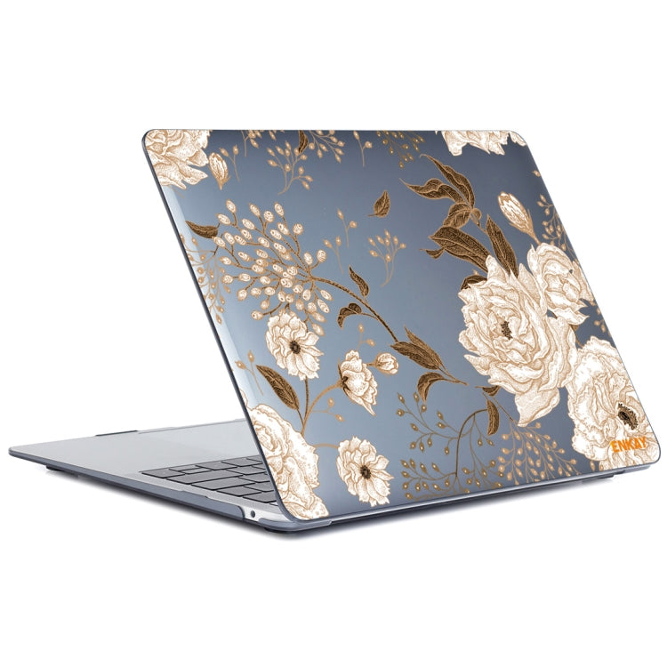 ENKAY Vintage Pattern Series Laotop Protective Crystal Case For MacBook Pro 14.2 inch A2442 (2021)(Golden Peony) - MacBook Pro Cases by ENKAY | Online Shopping South Africa | PMC Jewellery