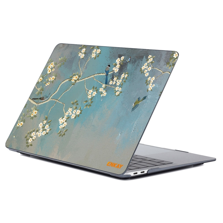 ENKAY Vintage Pattern Series Laotop Protective Crystal Case For MacBook Pro 15.4 inch A1707 / A1990(Magnolia) - MacBook Pro Cases by ENKAY | Online Shopping South Africa | PMC Jewellery