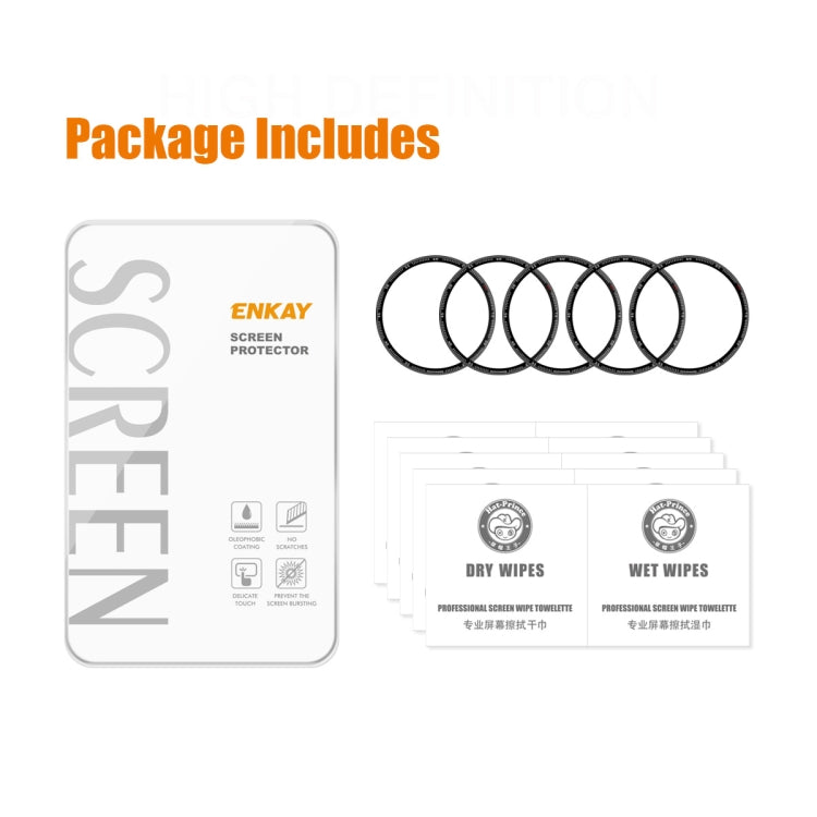 5 PCS ENKAY 3D Full Coverage Soft PC Edge + PMMA HD Screen Protector Film Compatible with Garmin Fenix 7S - Screen Protector by ENKAY | Online Shopping South Africa | PMC TechLife | Buy Now Pay Later Mobicred