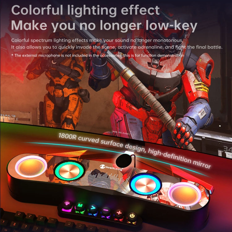 Newrixing NR555 Desktop Colorful LED Gaming Bluetooth Speaker Support TF & FM - free shipping - PMC TechLife - Order now!