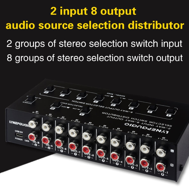 2 In 8 Out RCA Audio Frequency Signal Select Switch Distributor - free shipping - PMC TechLife - Order now!