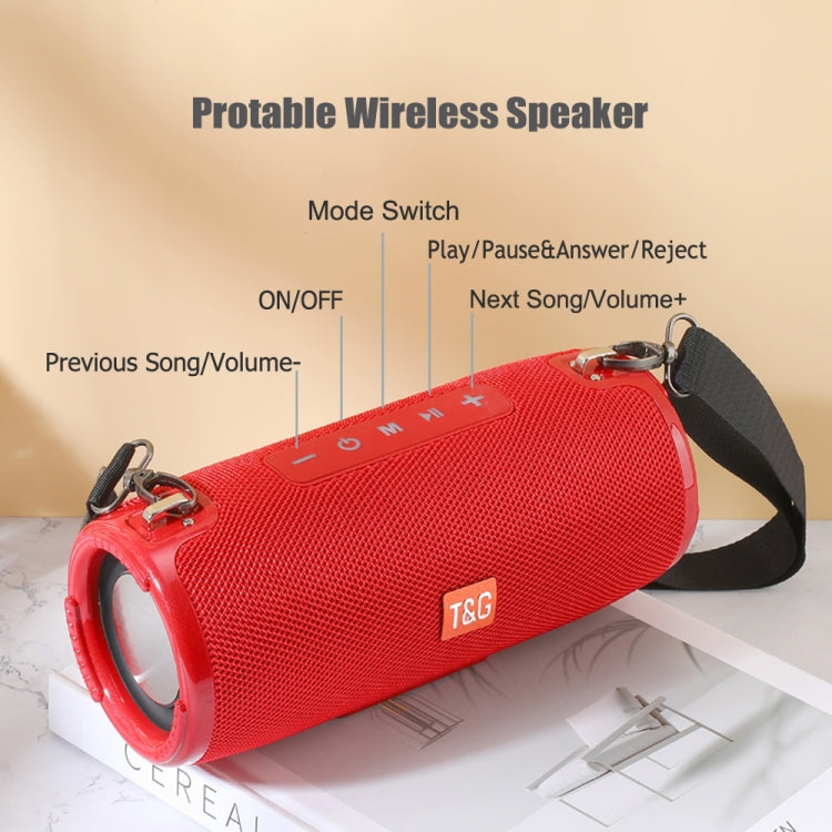 T&G TG324 High Power Waterproof Portable Bluetooth Speaker Support FM / TF Card(Red) - Desktop Speaker by T&G | Online Shopping South Africa | PMC Jewellery