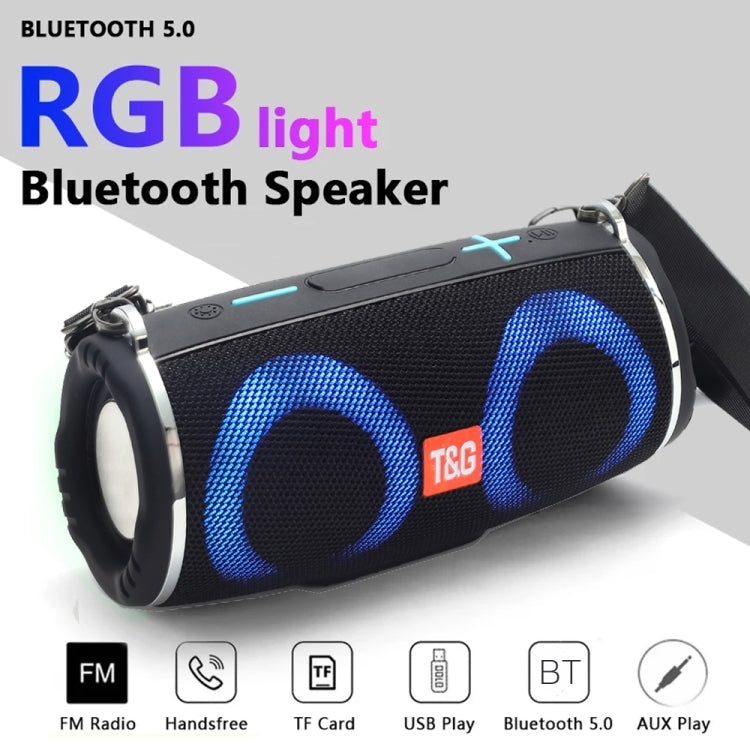 T&G TG642 RGB Light Waterproof  Portable Bluetooth Speaker Support FM / TF Card(Gray) - Desktop Speaker by T&G | Online Shopping South Africa | PMC Jewellery