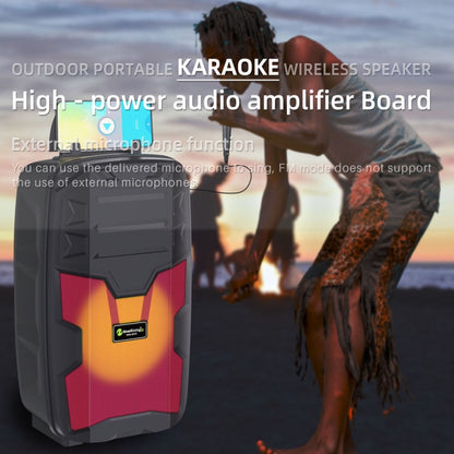 NewRixing NRG401C Outdoor Portable Karaoke Wireless Speaker High-Power Audio Amplifier With Mic(Red) - Loudspeaker by New Rixing | Online Shopping South Africa | PMC Jewellery