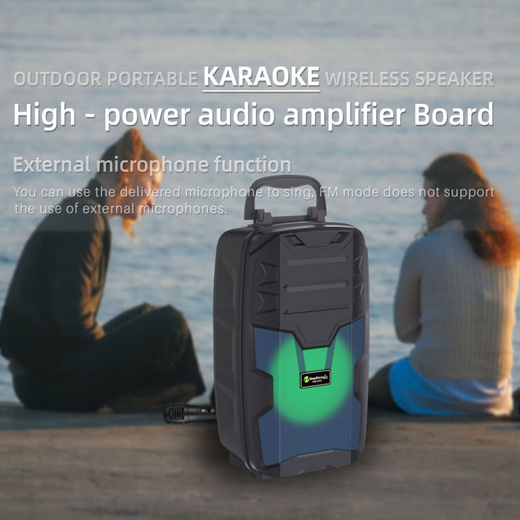 NewRixing NRG401C Outdoor Portable Karaoke Wireless Speaker High-Power Audio Amplifier With Mic(Blue) - Loudspeaker by New Rixing | Online Shopping South Africa | PMC Jewellery