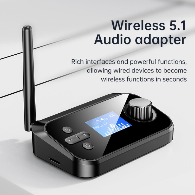 C41S Bluetooth 5.0 Audio Receiver 2 in 1 with Screen Fiber Coaxial Adapter - Audio Receiver Transmitter by PMC TechLife | Online Shopping South Africa | PMC TechLife