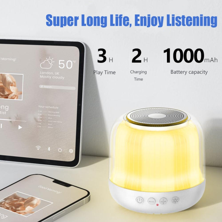 JY12 Full-screen RGB LED Breather Light Wireless Bluetooth Speaker(White) - Mini Speaker by PMC Jewellery | Online Shopping South Africa | PMC Jewellery