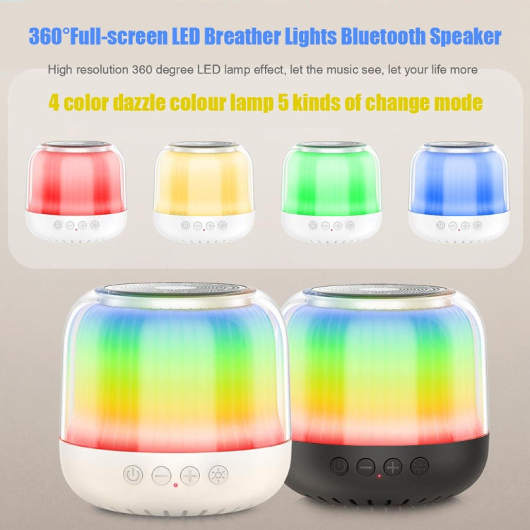 JY12 Full-screen RGB LED Breather Light Wireless Bluetooth Speaker(White) - Mini Speaker by PMC Jewellery | Online Shopping South Africa | PMC Jewellery