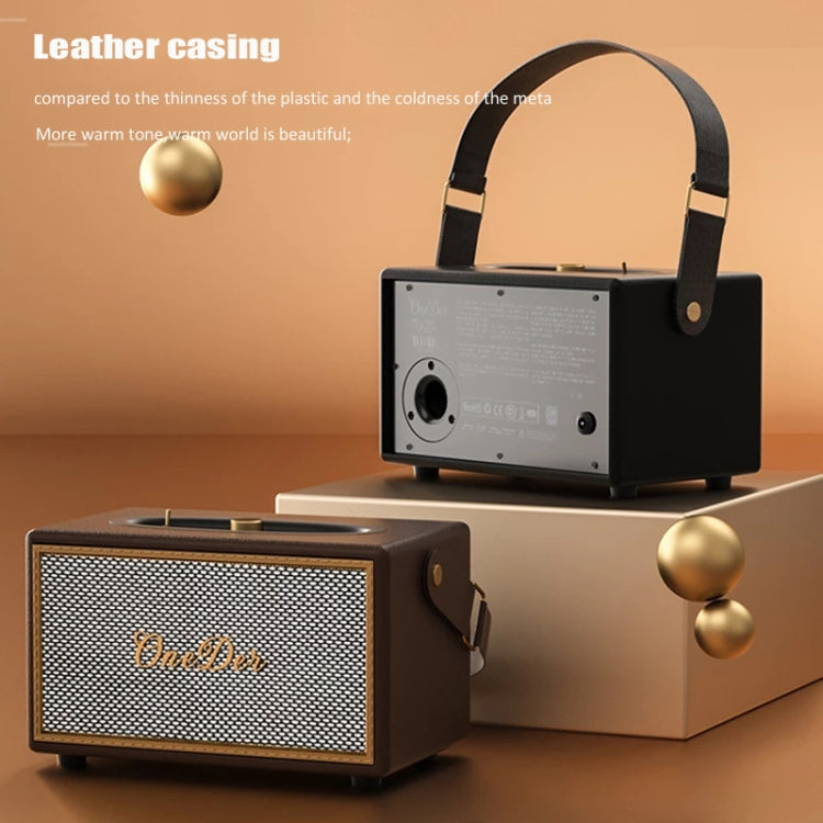 Oneder D6 40W Retro Classic Wooden Portable Outdoor Bluetooth Speaker(Brown) - Desktop Speaker by OneDer | Online Shopping South Africa | PMC Jewellery | Buy Now Pay Later Mobicred