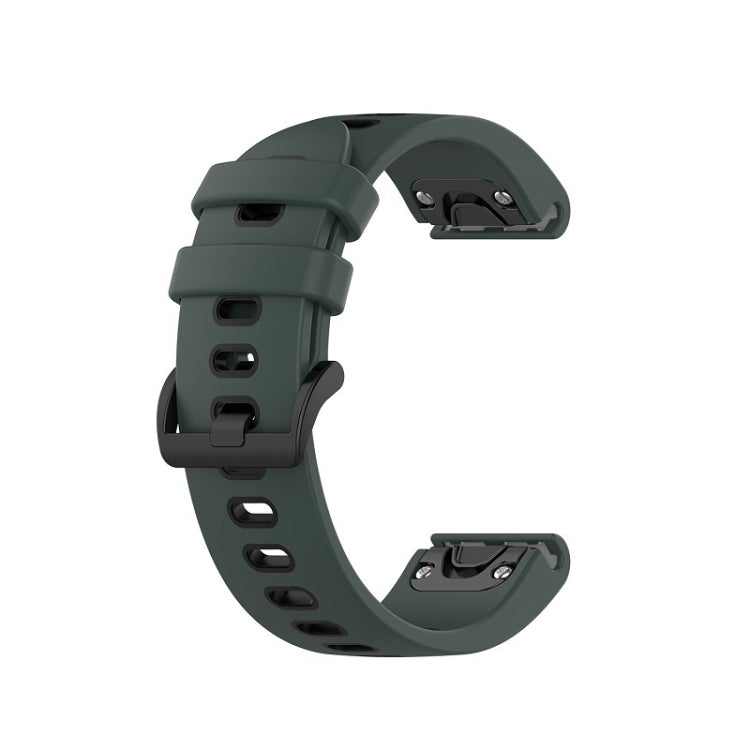 Compatible with Garmin EPIX Gen2 22mm Silicone Sports Two-Color Watch Band(Olive Green+Black) - Watch Bands by PMC Jewellery | Online Shopping South Africa | PMC Jewellery | Buy Now Pay Later Mobicred