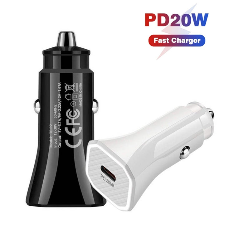 TE-P2 PD 20W Type-C Interface Car Charger(White) - Car Charger by PMC Jewellery | Online Shopping South Africa | PMC Jewellery
