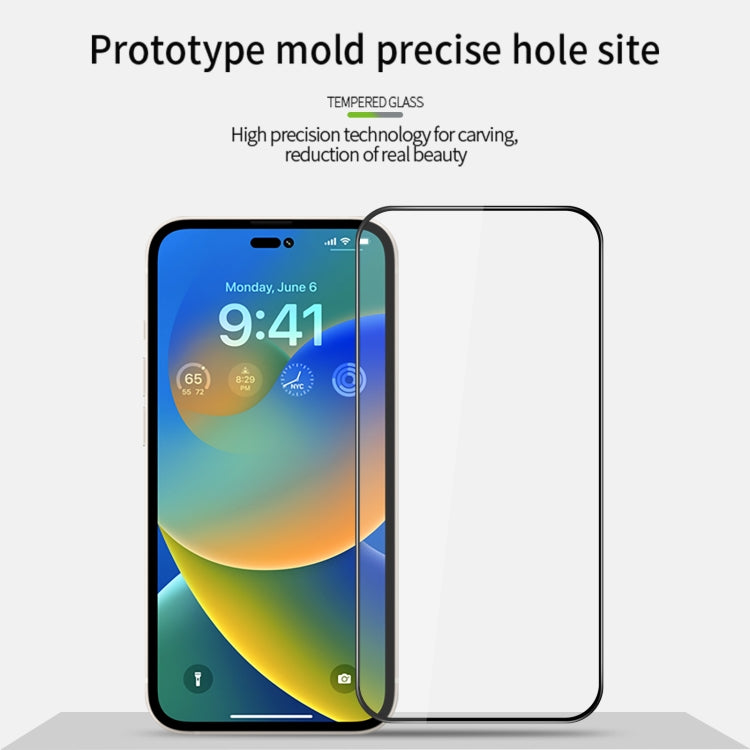 For iPhone 14 Pro PINWUYO 9H 3D Curved Full Explosion-proof Tempered Glass Film - iPhone 14 Pro Tempered Glass by PINWUYO | Online Shopping South Africa | PMC TechLife | Buy Now Pay Later Mobicred