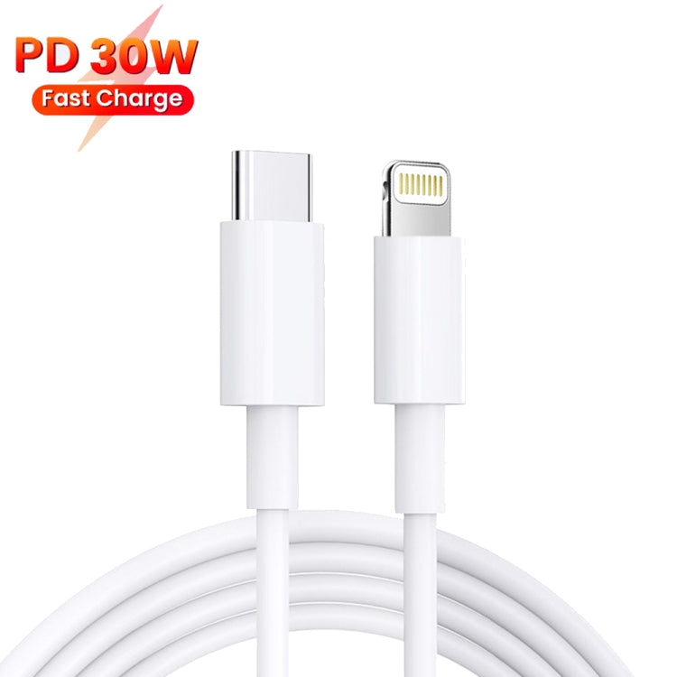 PD 35W Dual USB-C / Type-C Ports Charger with 1.5m Type-C to 8 Pin Data Cable, UK Plug - USB Charger by PMC TechLife | Online Shopping South Africa | PMC TechLife | Buy Now Pay Later Mobicred