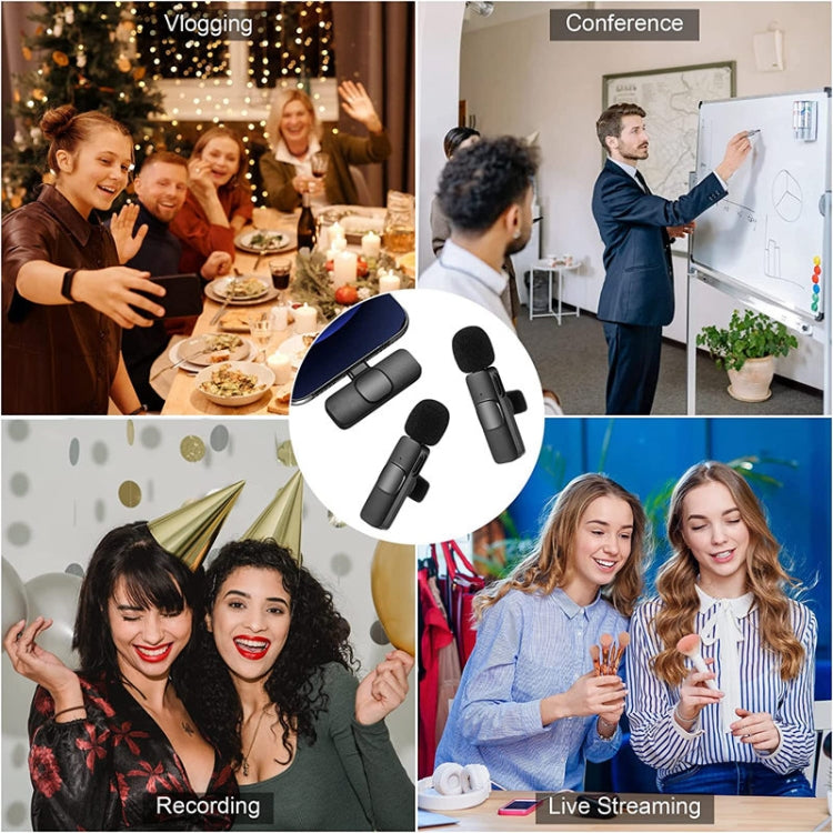 K9 2 in 1 Wireless Clip-on Auto Noise Cancelling Live Mini Microphone, Port: 8 Pin - Microphone by PMC TechLife | Online Shopping South Africa | PMC TechLife | Buy Now Pay Later Mobicred