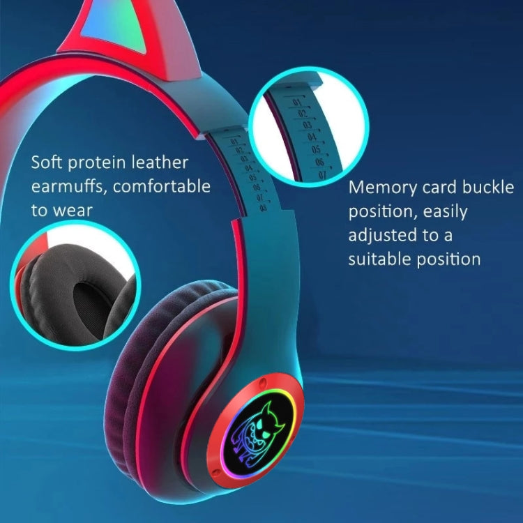 STN25 Devil Ear RGB Light Wireless Music Headset For Children with Mic(Black) - Headset & Headphone by PMC Jewellery | Online Shopping South Africa | PMC Jewellery