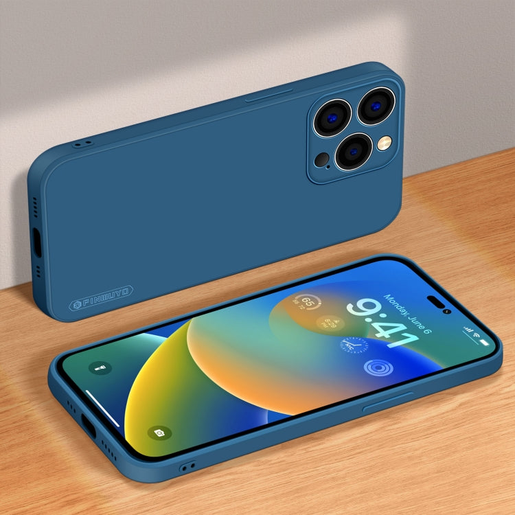 For iPhone 14 Pro PINWUYO Sense Series Liquid Silicone TPU Phone Case(Blue) - iPhone 14 Pro Cases by PINWUYO | Online Shopping South Africa | PMC TechLife | Buy Now Pay Later Mobicred