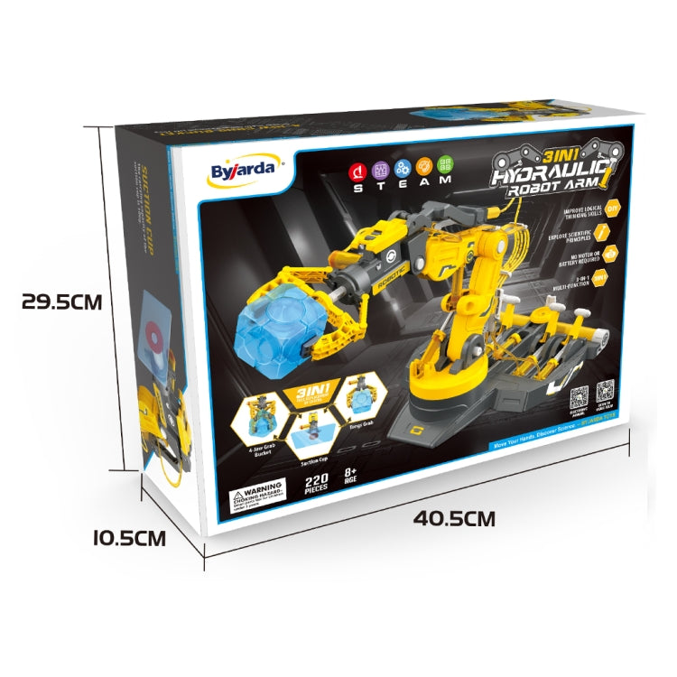 MoFun 102 Hydraulic Robot Arm 3 in 1 Science and Education Assembled Toys(Yellow) - DIY Developmental Toys by MoFun | Online Shopping South Africa | PMC Jewellery | Buy Now Pay Later Mobicred