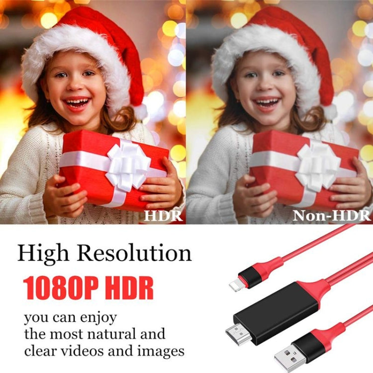 2m 1080P 8 Pin to HDMI Adapter Cable, Compatible with iPhone to HDMI Adapter(White) - Video & Audio Cable by PMC Jewellery | Online Shopping South Africa | PMC Jewellery