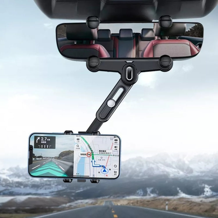 H03 Car Rearview Mirror Mobile Phone Holder 360 Rotation Foldable - Car Holders by PMC TechLife | Online Shopping South Africa | PMC TechLife