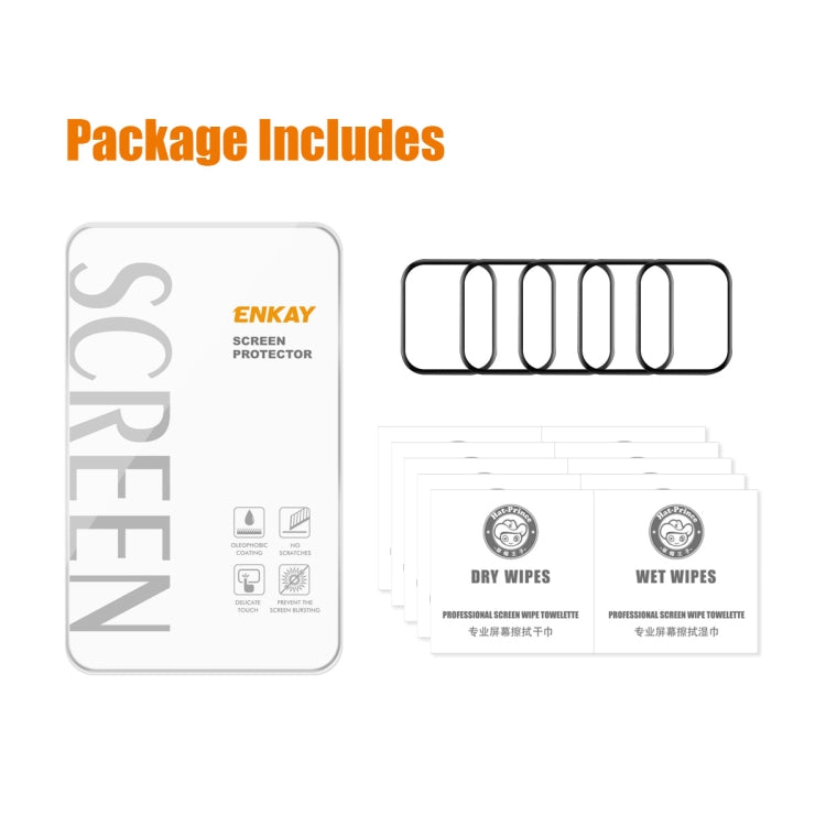 5pcs For Amazfit GTS 4 ENKAY 3D Full Coverage Soft PC Edge + PMMA HD Screen Protector Film - Screen Protector by ENKAY | Online Shopping South Africa | PMC TechLife | Buy Now Pay Later Mobicred