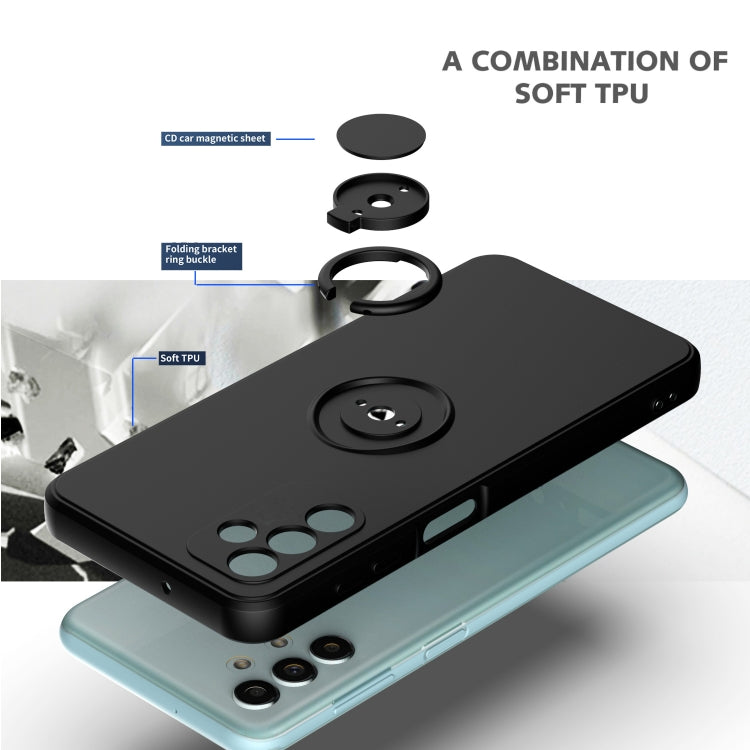 Ring Kickstand Silicone Phone Case For Samsung Galaxy A14 5G(Black) - Galaxy Phone Cases by PMC TechLife | Online Shopping South Africa | PMC TechLife