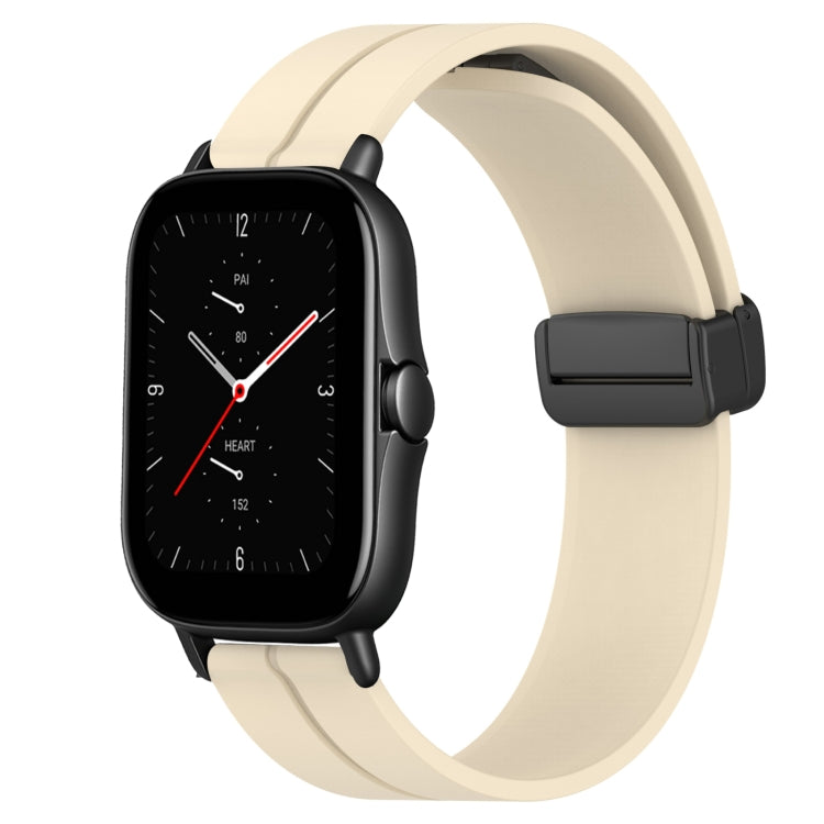 For Amazfit GTS 2 20mm Solid Color Magnetic Clasp Silicone Watch Band(Beige) - free shipping - PMC TechLife - Order now!