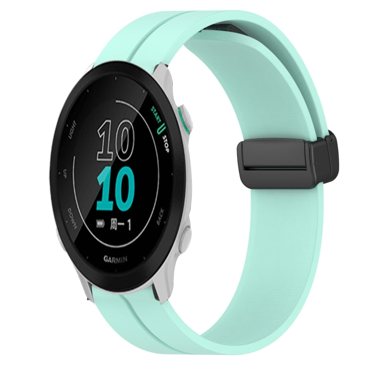 Compatible with Garmin Compatible witherunner 158 20mm Solid Color Magnetic Clasp Silicone Watch Band(Teal) - free shipping - PMC TechLife - Order now!