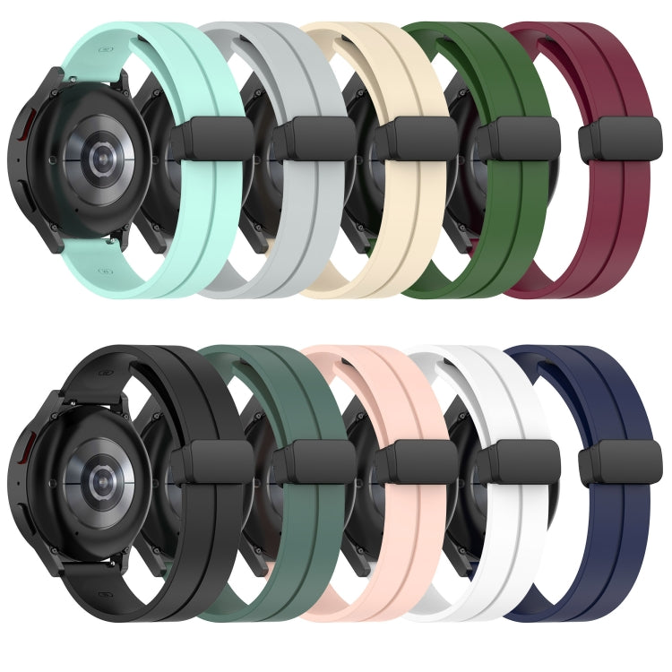 Compatible with Garmin Compatible witherunner 158 20mm Solid Color Magnetic Clasp Silicone Watch Band(Teal) - free shipping - PMC TechLife - Order now!
