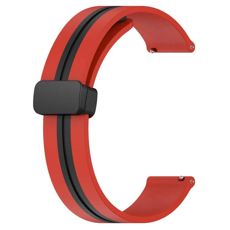 For Honor MagicWatch2 42mm 20mm Folding Magnetic Clasp Silicone Watch Band(Red+Black) - free shipping - PMC TechLife - Order now!