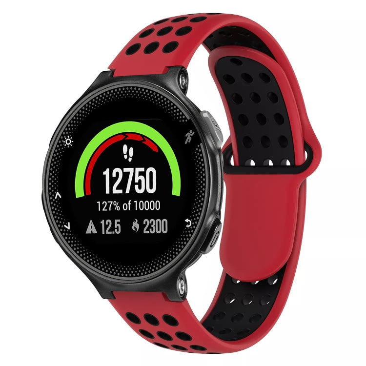 For Garmin Forerunner 235 Two-Color Punched Breathable Silicone Watch Band(Red+Black) - free shipping - PMC TechLife - Order now!