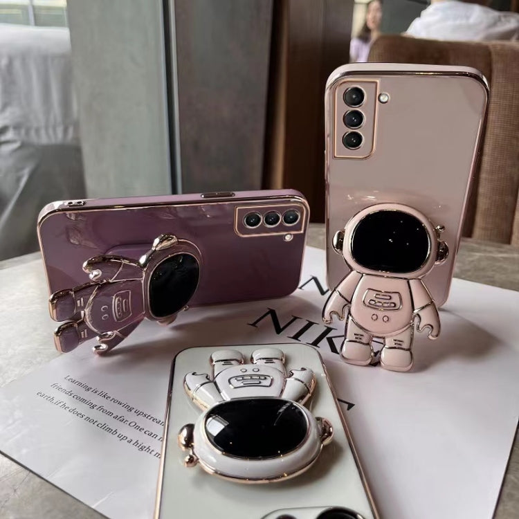For Samsung Galaxy A13 4G Plating Astronaut Holder Phone Case(Purple) - free shipping - PMC TechLife - Order now!