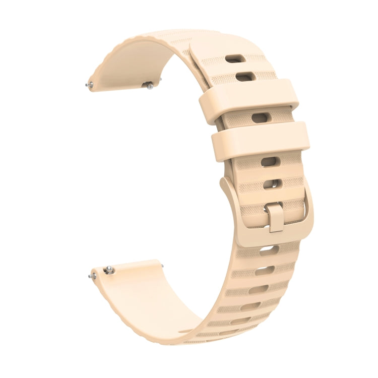 For Huawei Watch GT2 42mm 20mm Wavy Dot Pattern Solid Color Silicone Watch Band(Beige) - free shipping - PMC TechLife - Order now!