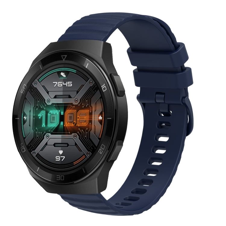For Huawei Watch GT 2E 22mm Wavy Dot Pattern Solid Color Silicone Watch Band(Navy Blue) - free shipping - PMC TechLife - Order now!