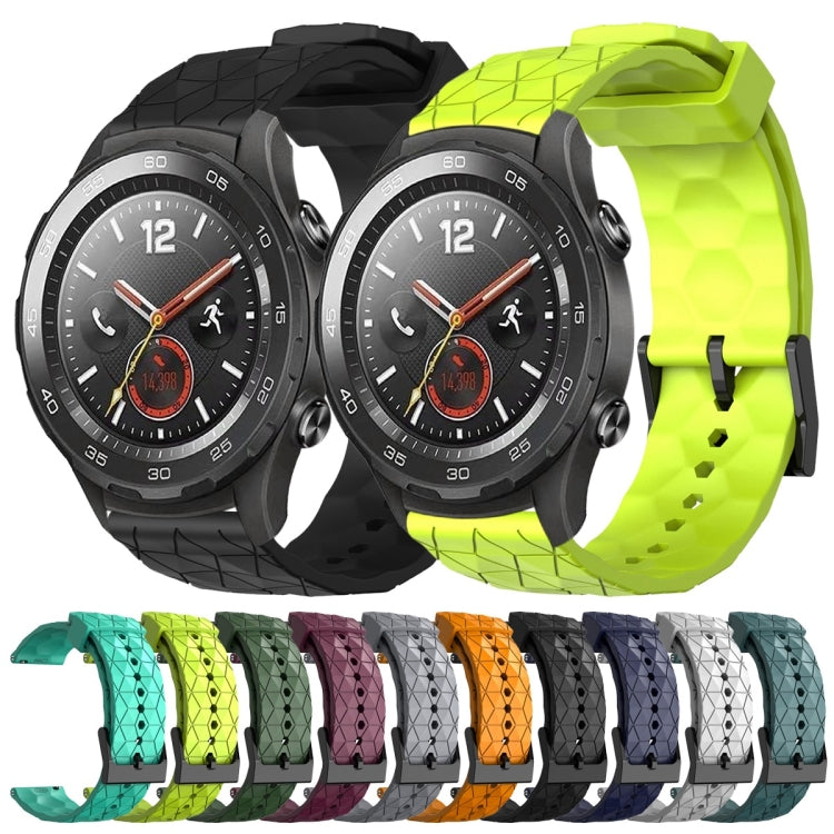 For Huawei Watch 2 20mm Football Pattern Solid Color Silicone Watch Band(Yellow) - free shipping - PMC TechLife - Order now!