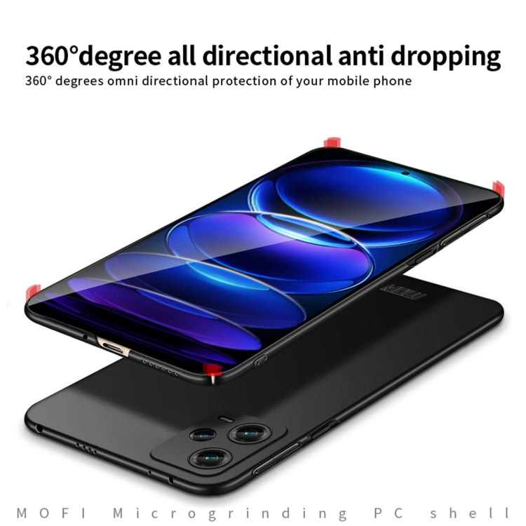 For Xiaomi Redmi Note 12 Pro 5G China MOFI Micro Frosted PC Ultra-thin Hard Case(Black) - free shipping - PMC TechLife - Order now!
