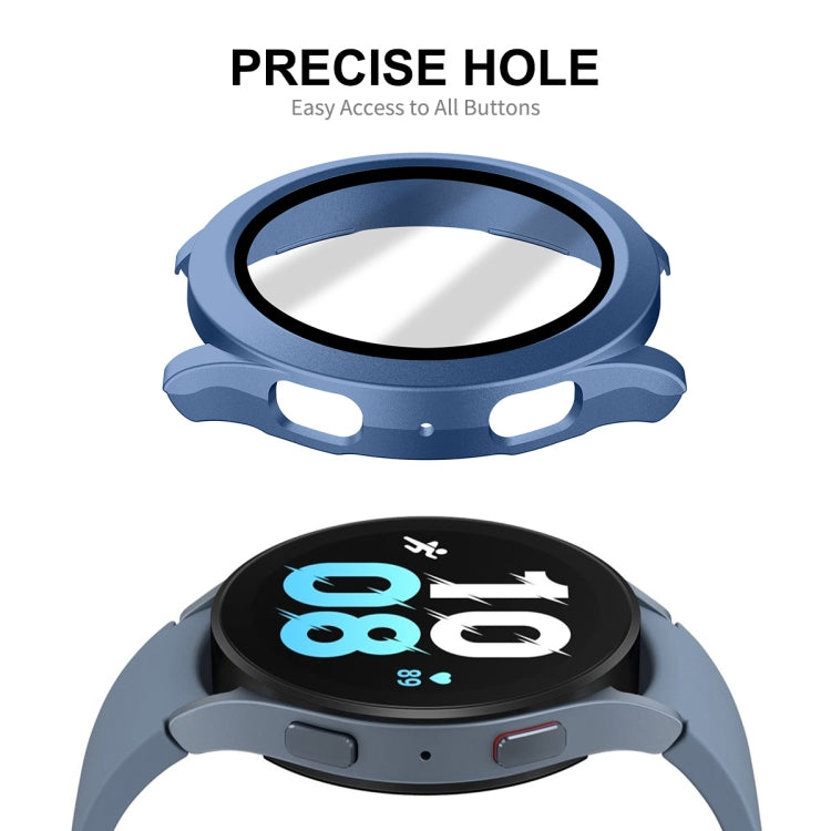 For Samsung Galaxy Watch4/5 40mm ENKAY Hat-Prince Waterproof Full Coverage PC Frame + 9H Tempered Glass Case(Bright Silver) - Watch Cases by ENKAY | Online Shopping South Africa | PMC Jewellery | Buy Now Pay Later Mobicred