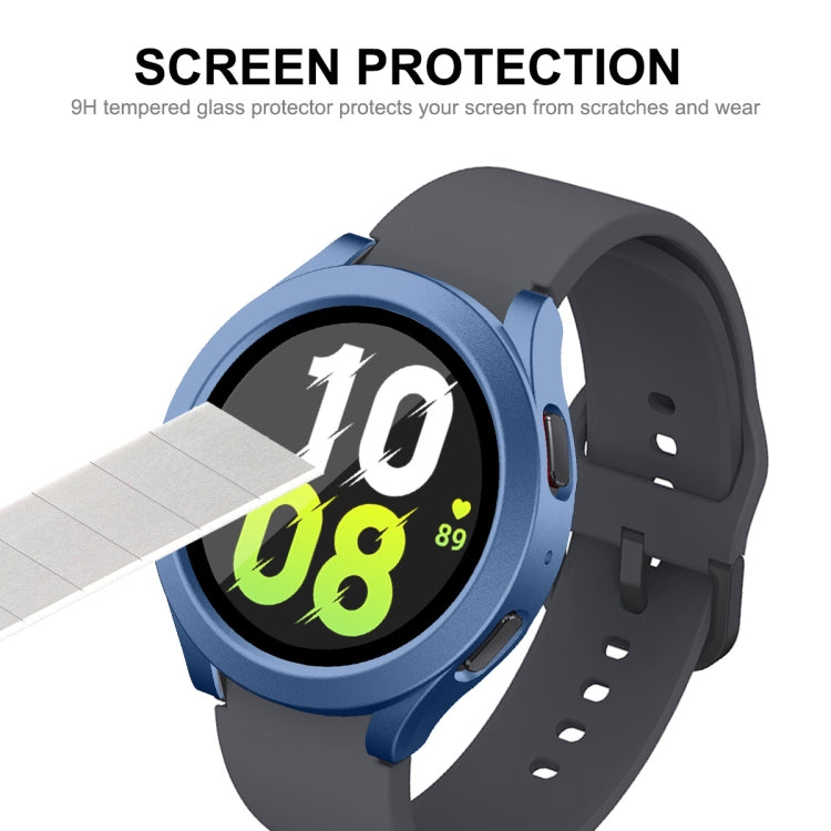 For Samsung Galaxy Watch4/5 40mm ENKAY Hat-Prince Waterproof Full Coverage PC Frame + 9H Tempered Glass Case(Bright Silver) - Watch Cases by ENKAY | Online Shopping South Africa | PMC Jewellery | Buy Now Pay Later Mobicred