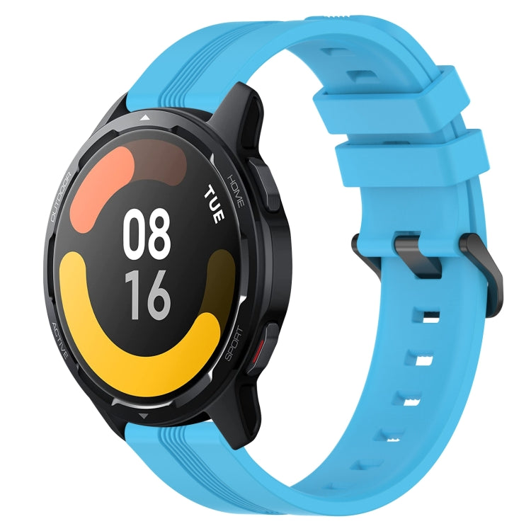 For Xiaomi Watch S1 Active 22mm Concave Striped Slicone Watch Band(Sky Blue) - free shipping - PMC TechLife - Order now!