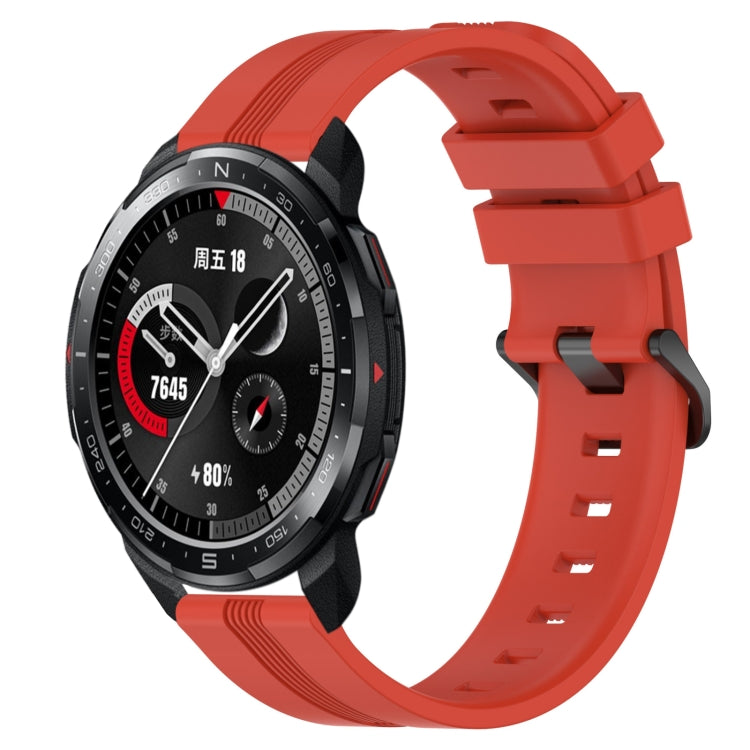 For Honor Watch GS Pro 22mm Concave Striped Slicone Watch Band(Red) - free shipping - PMC TechLife - Order now!