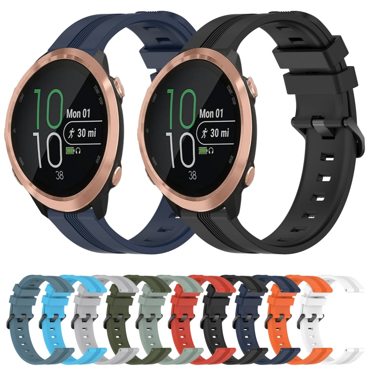 Compatible with Garmin Compatible witherunner 645 Music 20mm Concave Striped Slicone Watch Band(White) - free shipping - PMC TechLife - Order now!