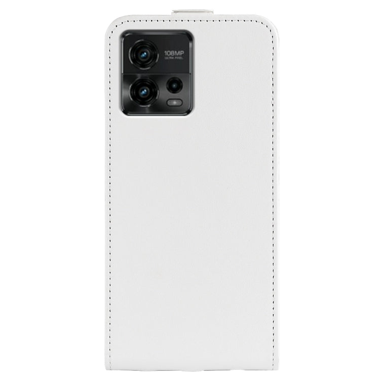 For Motorola Moto G72 R64 Texture Single Vertical Flip Leather Phone Case(White) - Motorola Cases by PMC Jewellery | Online Shopping South Africa | PMC Jewellery