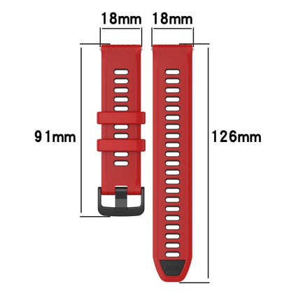 For Garmin Vivomove 3S 18mm Sports Two-Color Silicone Watch Band(Red+Black) - Smart Wear by PMC Jewellery | Online Shopping South Africa | PMC Jewellery