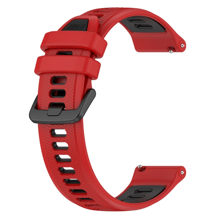 For Garmin Forerunner 255S 18mm Sports Two-Color Silicone Watch Band(Red+Black) - Smart Wear by PMC Jewellery | Online Shopping South Africa | PMC Jewellery