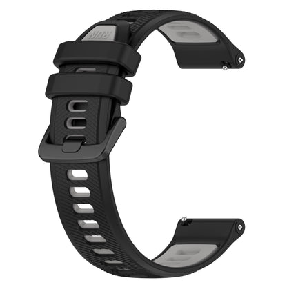 For Garmin Vivomove 3S 18mm Sports Two-Color Silicone Watch Band(Black+Grey) - Smart Wear by PMC Jewellery | Online Shopping South Africa | PMC Jewellery