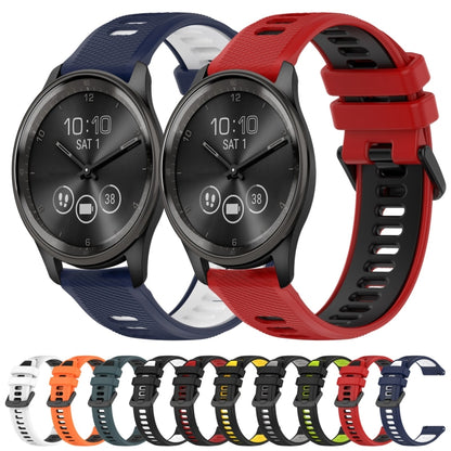 For Garmin Vivoactive3 Music 20mm Sports Two-Color Silicone Watch Band(Red+Black) - Smart Wear by PMC Jewellery | Online Shopping South Africa | PMC Jewellery